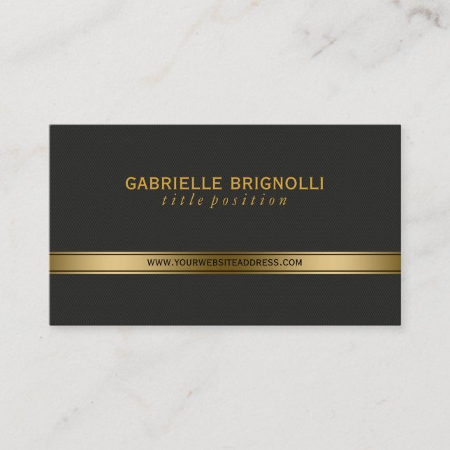 Elegant Gold And Back Texture Background Business Card (Front)
