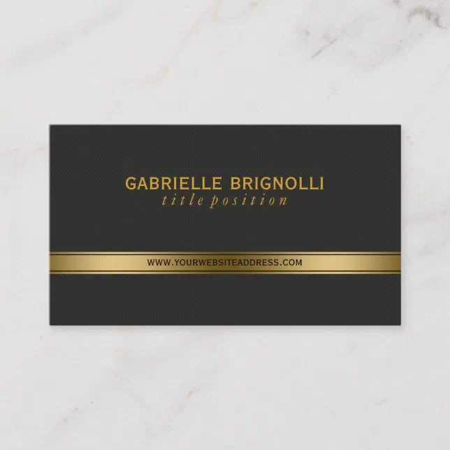 Elegant Gold And Back Texture Background Business Card 