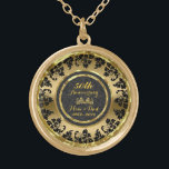 Elegant Gold And Black 50th Wedding Anniversary Plated Necklace<br><div class="desc">Elegant gold and black 50th wedding anniversary</div>