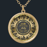 Elegant Gold And Black 50th Wedding Anniversary Plated Necklace<br><div class="desc">Elegant gold and black 50th wedding anniversary</div>