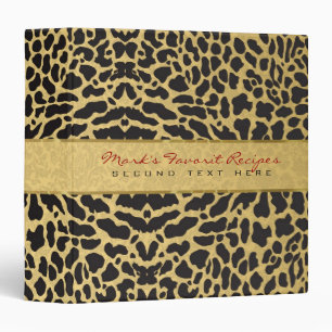 Elegant Gold And Black Animal Print 3 Ring Binder
