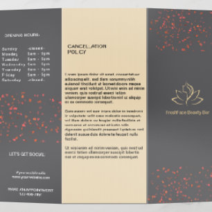 Elegant gold and black beauty salon brochure