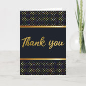 Elegant Gold And Black Birthday Thank You Card | Zazzle