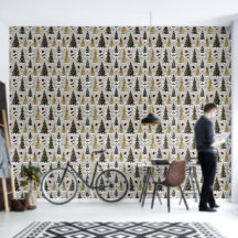 Elegant Gold and Black Christmas Pattern - Festive