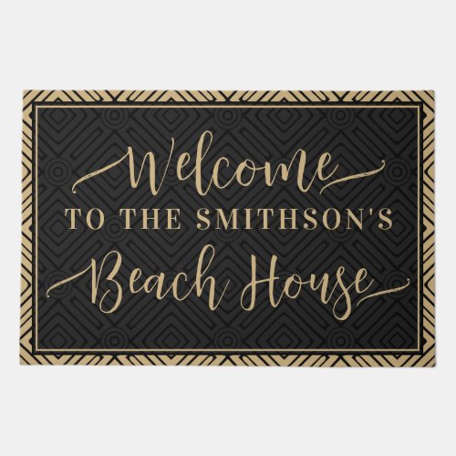  Elegant Gold and Black Classy Welcome Beach House Doormat
