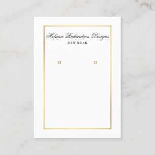 Elegant Gold and Black Earring Display Card