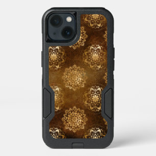 Elegant Gold and Black Foil Indian Mandala iPhone 13 Case