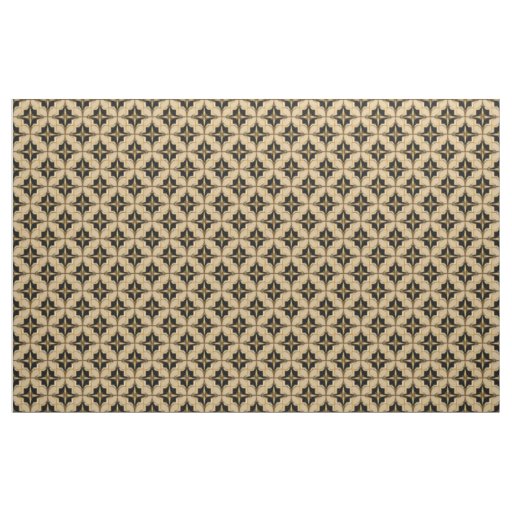 Elegant Gold and Black Geometric Pattern Fabric