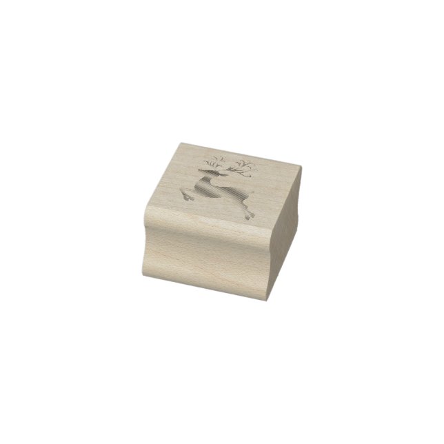 Elegant Gold and Black Glitter Rudolph     Rubber Stamp (Stamp)