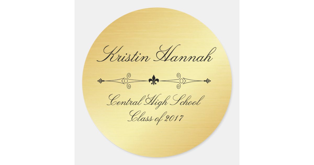 Elegant Gold and Black Graduation Envelope Seal Zazzle