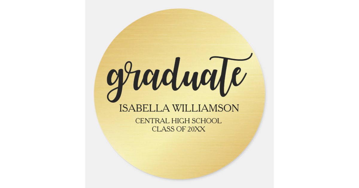 Elegant Gold and Black Graduation Envelope Seals | Zazzle
