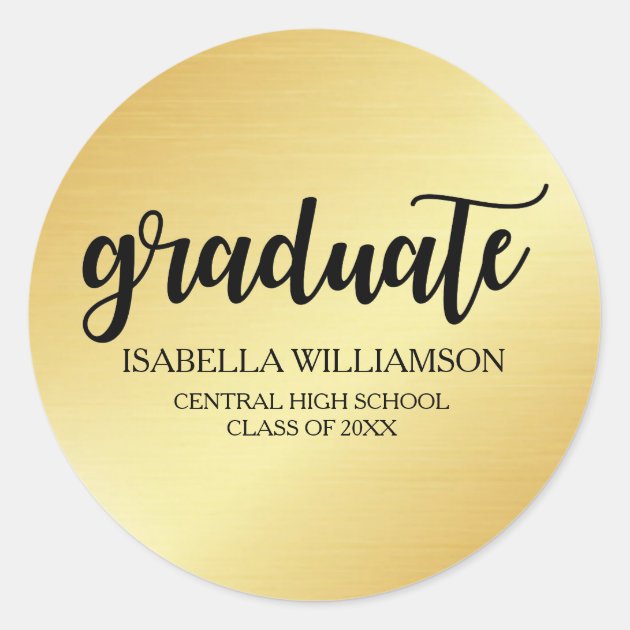 Elegant Gold And Black Graduation Envelope Seals