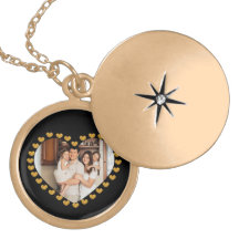 Elegant Gold and Black Heart Shaped Photo Love
