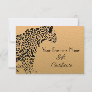 Elegant Gold and Black Jaguar Gift Certificate