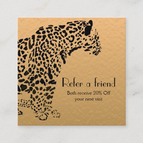 Elegant Gold and Black Jaguar Referral Card
