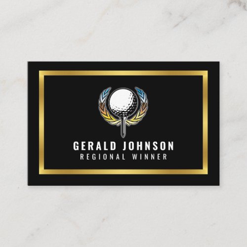 Elegant Gold and Black Minimalist Business Card