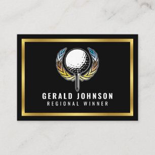 Elegant Gold and Black Minimalist Business Card