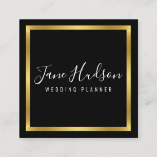 Elegant Gold and Black Minimalist Business Card