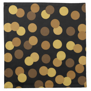 Elegant Gold And Black Polka Dots Pattern Cloth Napkin