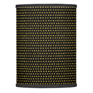 Elegant Gold and Black Small Polka Dots Pattern Lamp Shade