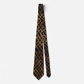 Elegant Gold and Black Striped Men's Tie" Neck Tie