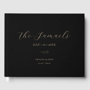 Elegant Gold and Black Wedding Guest Book