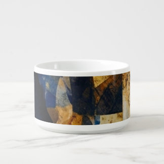 Elegant Gold and Blue Mosaic Woman Portrait - Abst Bowl