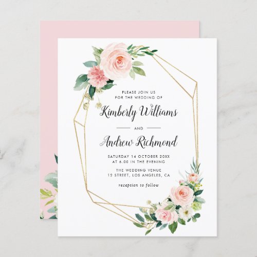 elegant gold and blush floral geometric 