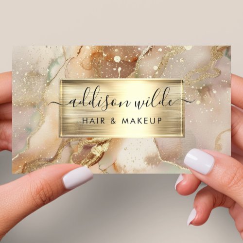 Custom Business Cards 12 Elegant Gold And Blush Watercolor Marble Business Card
