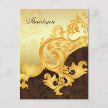 Elegant "gold and brown" Thank You Cards