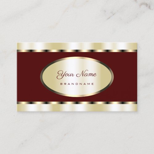 Elegant Gold and Burgundy Colored Professional Business Card