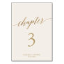 Elegant Gold and Cream Chapter Table Number