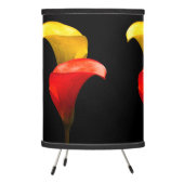 Elegant Gold and Crimson Calla Lilies Tripod Lamp (Left)