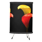 Elegant Gold and Crimson Calla Lilies Tripod Lamp (Right)