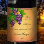 Elegant Gold And Grapes Custom Wine Label at Zazzle