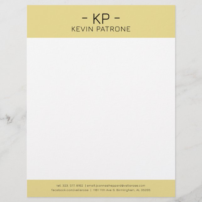 Elegant Gold And Gray Minimalistic Typography Letterhead (Front)