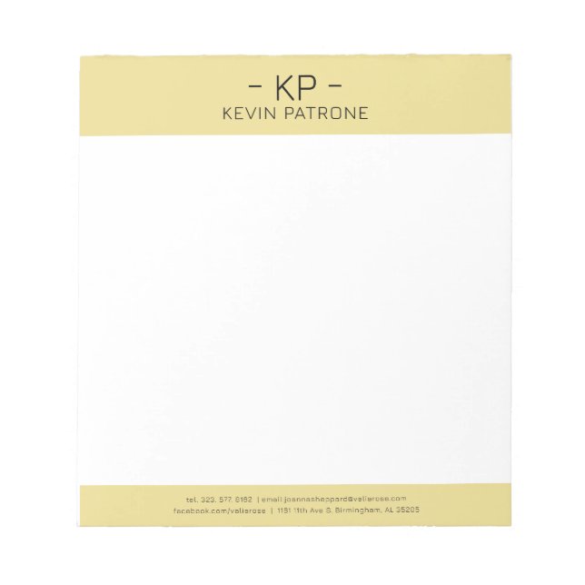 Elegant Gold And Gray Minimalistic Typography Notepad (Front)
