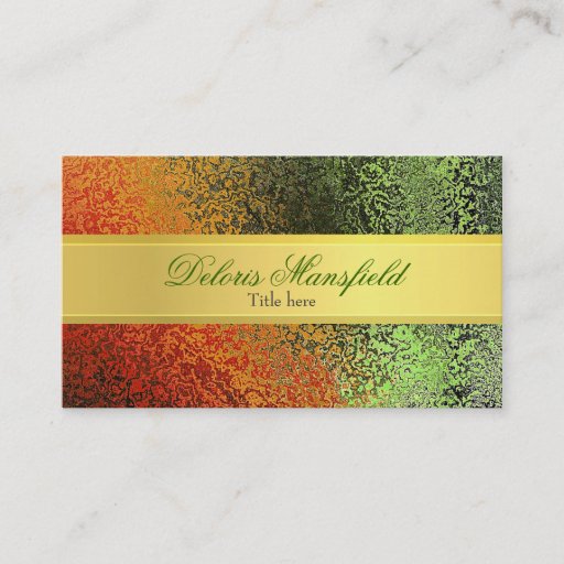 Customizable Elegant Gold and Green Foil Look Business Card