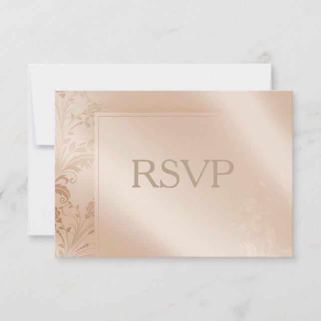 Elegant Gold and Ivory Wedding Invitation RSVP (Front)