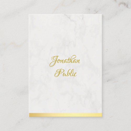 Elegant Gold And Marble Handwritten Name Template Business Card