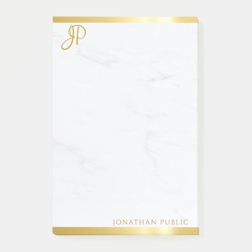Elegant Gold And Marble Modern Simple Template Post_it Notes