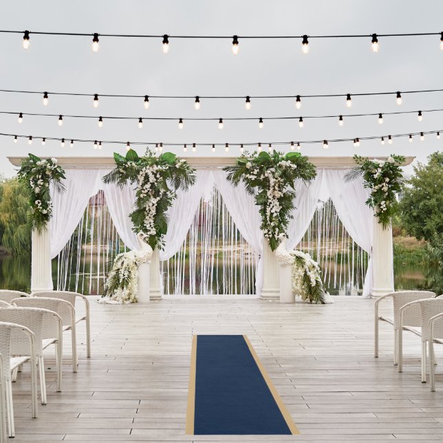 Elegant Gold and Navy Blue Wedding Ceremony Runner (Insitu (Wedding 1))