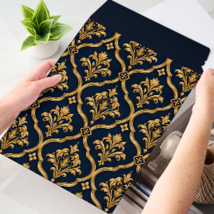 Elegant Gold and Navy Damask Vintage Motif Design Envelope Mailers