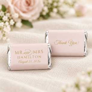 Elegant Gold and Pink Monogram Mr and Mrs Hershey's Miniatures