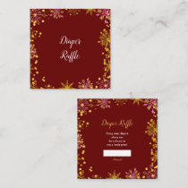 Elegant Gold and Pink Snowflakes Baby Shower Enclosure Card