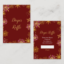 Elegant Gold and Pink Snowflakes Baby Shower Enclosure Card