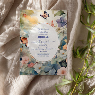 Elegant Gold and Purple Butterfly Bridal Shower Invitation