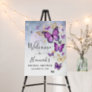 Elegant Gold and Purple Butterfly Welcome Party Foam Board