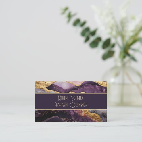 elegant gold and purple design Japanese style  Business Card