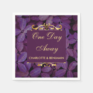 Elegant Gold and Purple Rehearsal Dinner Napkins